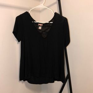 black target crisscross shirt